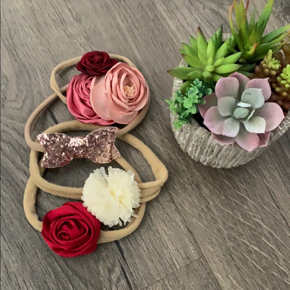 🥀Rose/Sparkle Bow Headband Bundle